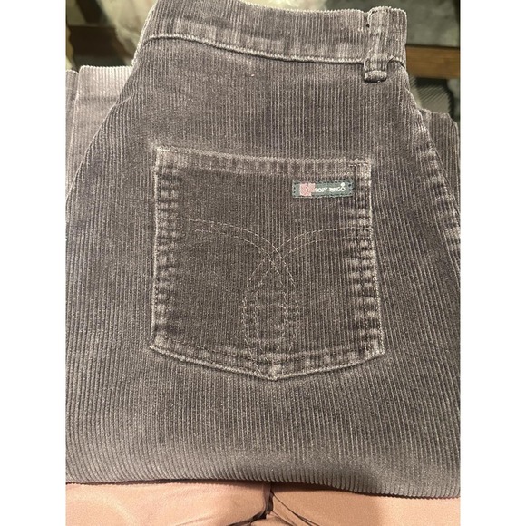 Vintage 60s Body Lingo High Rise Wide Leg Brown Corduroy Pant Slim SIZE M - Picture 2 of 5